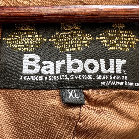 Barbour Quilted Leather Coat Jacket Brown Bushman Classic XL - Picture 7 of 13